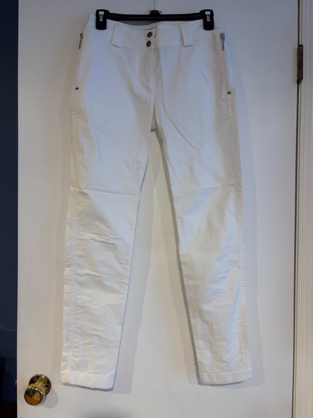 Anatomie White Ankle Zip Slim Pants